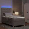 vidaXL LED Box Spring Bed med madras Gr&aring;brun 90 x 200 cm Stof
