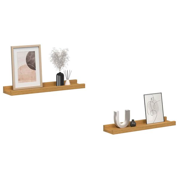 vidaXL V&aelig;ghylde med hylde 2 pcs Beige 40 x 9 x 3 cm Konstrueret tr&aelig;