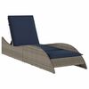 vidaXL liggestol med hynde gr&aring; 60x205x73 cm polyrattan