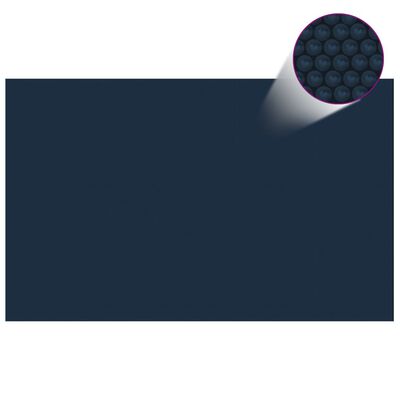 vidaXL flydende solopvarmet poolovertræk 800x500 cm PE sort og blå