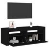 vidaXL tv-bord med LED-lys 120x35x40 cm sort