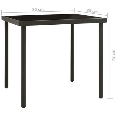 vidaXL udendørs spisebordssæt 3 dele stål antracitgrå