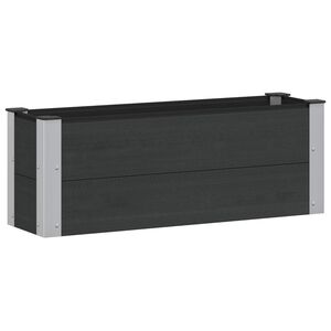 vidaXL H&oslash;jbed Sort 100 x 30 x 36 cm WPC og Aluminium