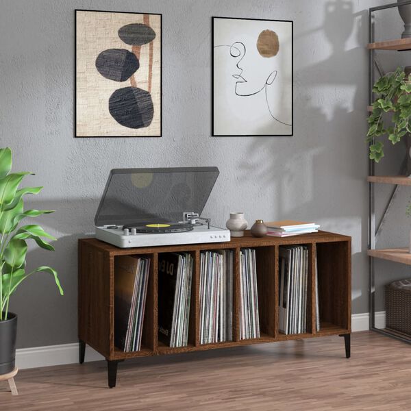 vidaXL vinylskab 100x38x48 cm konstrueret tr&aelig; brun egetr&aelig;sfarve