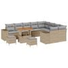 vidaXL Havesofa S&aelig;t 12 pcs Beige polyrattan