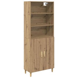 vidaXL Highboard Artisan Egetr&aelig; 69,5 x 32,5 x 180 cm Konstrueret tr&aelig;