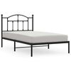 vidaXL sengeramme med sengegavl 100x190 cm metal sort