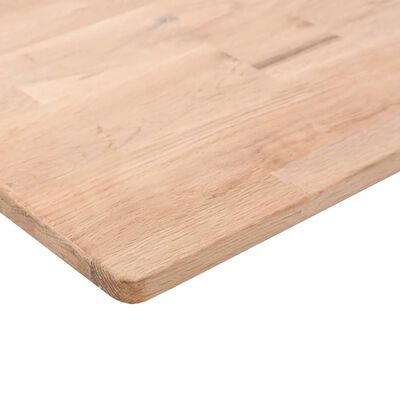 vidaXL firkantet bordplade 70x70x1,5 cm ubehandlet massivt egetræ