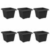 vidaXL Firkantet Blomsterkrukke 6 stk. Sort 23 x 23 x 17,5 cm Plastik