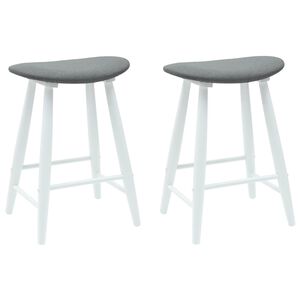 vidaXL Spisestole 2 pcs Hvid 46 x 37 x 63 cm Massiv Gummitr&aelig;