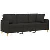 vidaXL 3-personers sofa med puder og hynder 180 cm stof sort