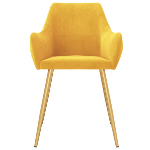 vidaXL spisebordsstole 2 stk. fl&oslash;jl gul