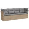 vidaXL sofas&aelig;t til haven 4 dele med hynder polyrattan beige