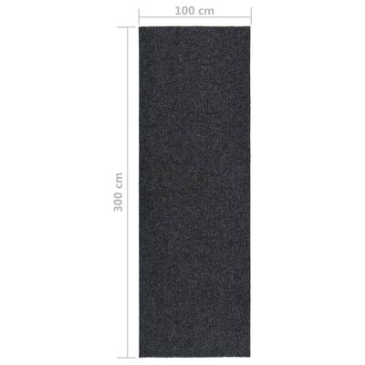 vidaXL snavsbestandig tæppeløber 100x300 cm antracitgrå