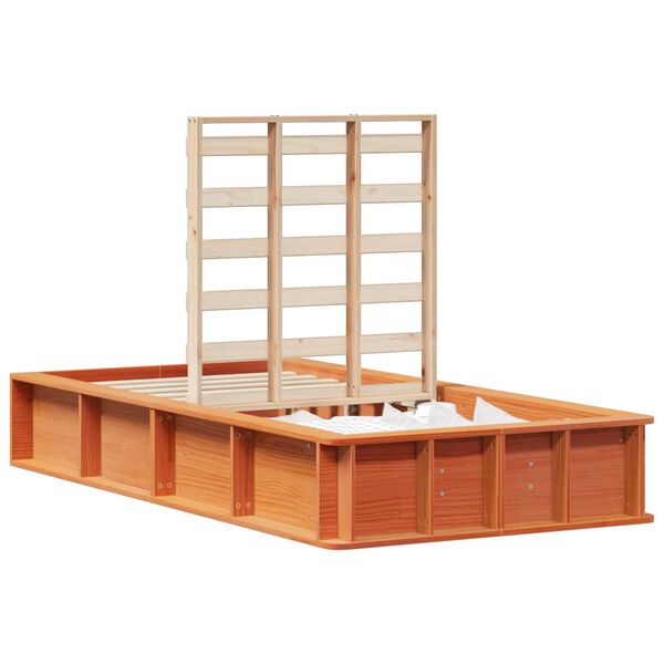 vidaXL Sengestel Voks brun 90 x 200 cm Massiv fyrretr&aelig;