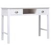 vidaXL skrivebord 108x45x76 cm massivt kejsertr&aelig; hvid