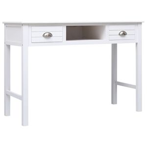 vidaXL skrivebord 108x45x76 cm massivt kejsertr&aelig; hvid