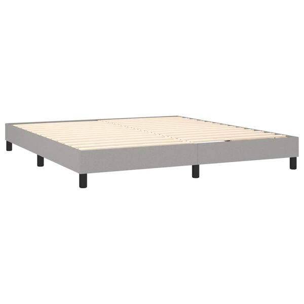vidaXL Boxspring sengeramme 160x200 cm stof lysegrå