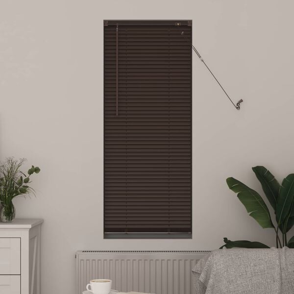 vidaXL Persienner Indstillelig M&oslash;rk Brun med M&oslash;nster 150 x 50 cm PVC