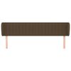 vidaXL sengegavl med kanter 183x23x78/88 cm stof m&oslash;rkebrun