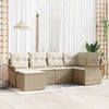 vidaXL Havesofa Sæt med pude 6 pcs Beige polyrattan