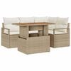 vidaXL Havesofa S&aelig;t 5 stk. Beige Poly rattan