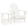 vidaXL Adirondack-havestol med bord massivt grantr&aelig; hvid