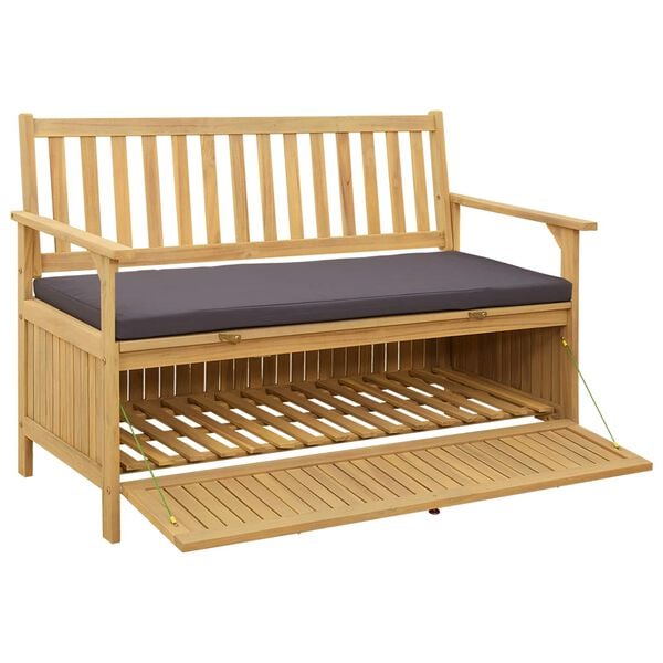 vidaXL Opbevaringsb&aelig;nk med pude med opbevaring med d&oslash;r