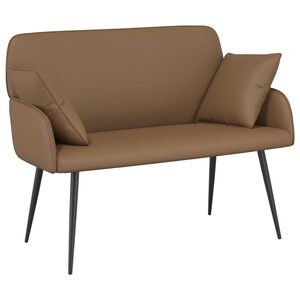 vidaXL Topersonerssofa med metalben 2-personers Cappuccino Kunstl&aelig;der