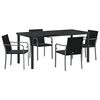 vidaXL Have Spisebordss&aelig;t 5 pcs Sort og gr&aring; PE Rattan