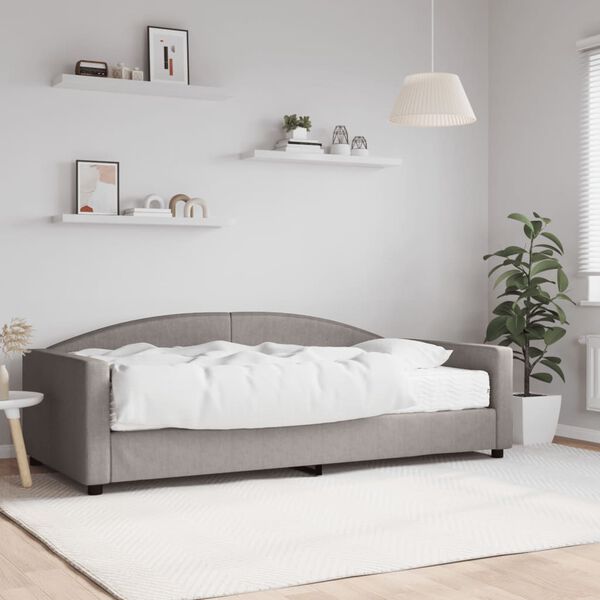 vidaXL daybed med madras 100x200 cm stof gr&aring;brun