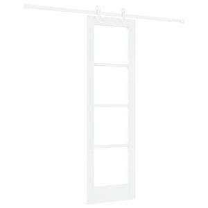 vidaXL Skyded&oslash;r 61 x 198,5 cm Massivt fyrretr&aelig; og glas Hvid