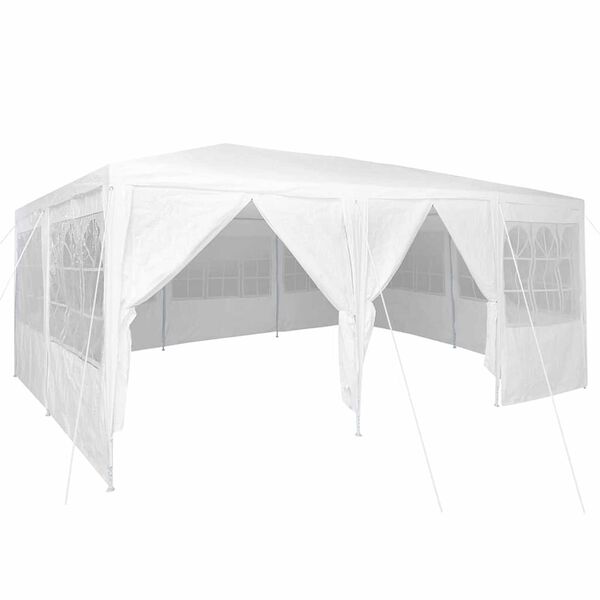 vidaXL Party Tent Hvid 600 x 400 x 266 cm Polyethylen