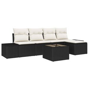 vidaXL Havesofa S&aelig;t med pude 5 pcs Brun og Creme polyrattan