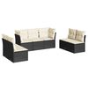 vidaXL sofas&aelig;t til haven 7 dele med hynder polyrattan sort