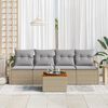 vidaXL Havesofa Sæt med opbevaring 5 pcs Beige og lys grå polyrattan