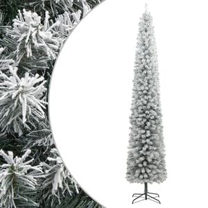 vidaXL smalt juletr&aelig; med juletr&aelig;sfod og sne 270 cm PVC