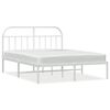 vidaXL sengeramme med sengegavl 160x200 cm metal hvid