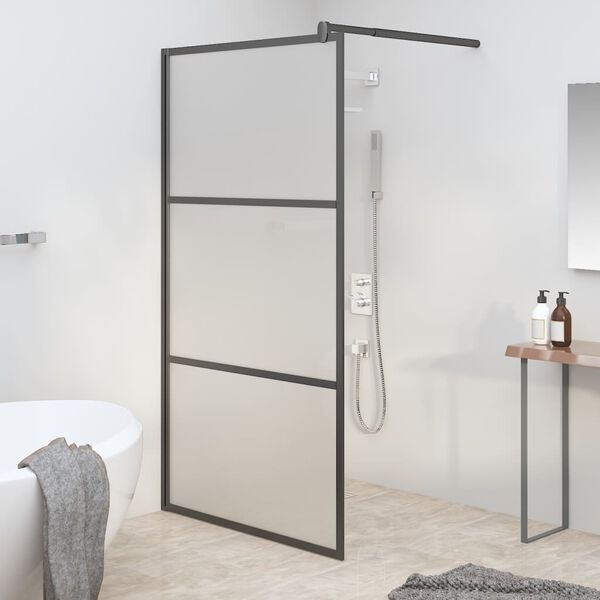 vidaXL brusev&aelig;g 100x195 cm matteret sikkerhedsglas sort
