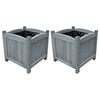 vidaXL h&oslash;jbede 2 stk. 30x30x30 cm massivt fyrretr&aelig;