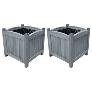 vidaXL h&oslash;jbede 2 stk. 30x30x30 cm massivt fyrretr&aelig;