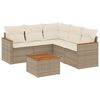 vidaXL sofas&aelig;t til haven 6 dele med hynder polyrattan beige