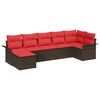 vidaXL Havesofa S&aelig;t Brun polyrattan