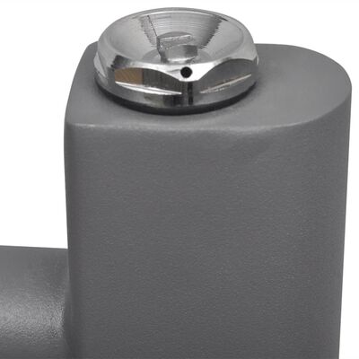 vidaXL håndklæderadiator 500x1160 mm centralvarme buet grå