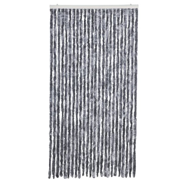 vidaXL flueforhæng 100x200 cm chenille sølvfarvet