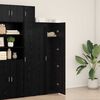 vidaXL Highboard Sort eg 70 x 42,5 x 185 cm Konstrueret tr&aelig;