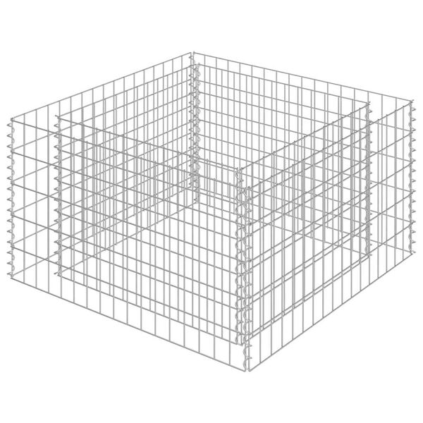 vidaXL gabion-højbed 90x90x50 cm galvaniseret stål