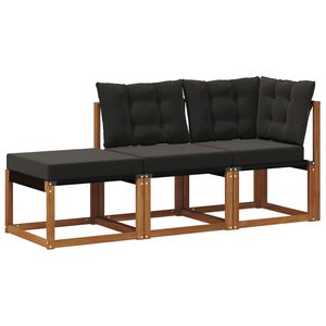 vidaXL 3 stk. Udend&oslash;rs modulsofa enheder Naturlig og sort