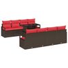 vidaXL Havesofa S&aelig;t 9 stk. Brun Poly rattan