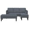 vidaXL Sofa Sæt 2 pcs Mørkegrå 173 x 131 x 67 cm Fløjl